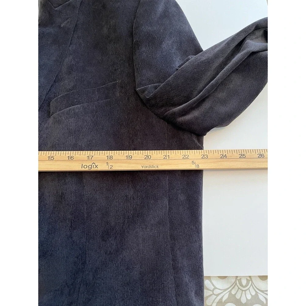 Calvin Klein Black Corduroy Blazer Jacket Peak Lapel Size 46L